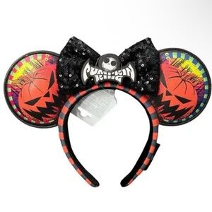 2025 Disney Parks Nightmare Before X-Mas Pumpkin King Ears Headband NWT